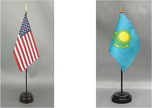Miniatura 142 de Juego de banderas de escritorio de Afganistán, hecho en Estados Unidos, de rayón de 4 x 6 pulgadas, escritorio de oficina y pequeñas banderas