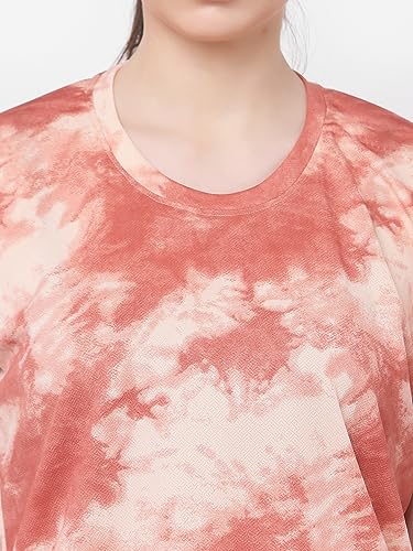 Image of UZARUS Women's Regular Fit Printed Half Sleeves Round Neck Gym Sports T-Shirt