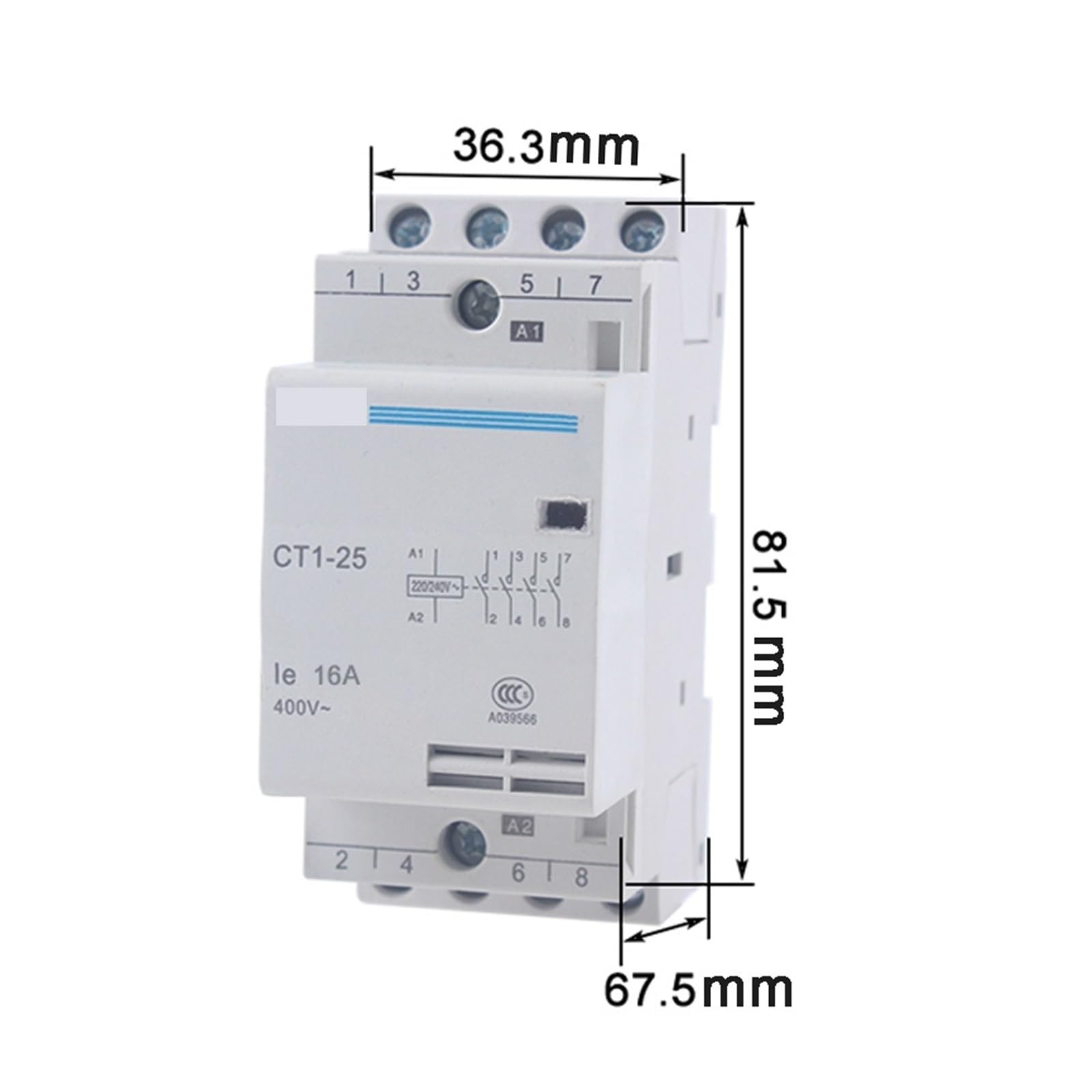 CT1-25 16A 20A 25A 4P 220V/230V 50/60HZ Din-schiene Haushalt AC Schütz 4NC /4NO 2NO2NC /3NO1NC Kontaktieren Modul(4NO,16A_220V)