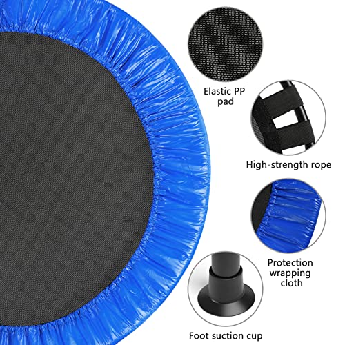 Ø101cm Faltbares Kinder Trampolin, Indoor Outdoor Mini Fitness Trampolin für Kinder mit Verstellbarem Handlauf und… – Bild 3
