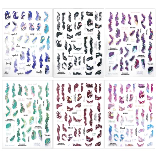 Jaliya JLA0202 6 Colors Marble Nail Stickers For Women 3D Bronzing Silver Marble Nail Art Stickers Blooming Nail Decals Watercolor Smudge Nail Sticker Self Adhesive Stickers For Nails Foil Nail Designs Nail Supplies thumb #1
