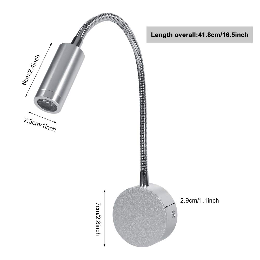 Lampka nocLED Minimalistyczlampa LED czytania przy łóżku robocza możliwością ściemniania Przełącznik dotykowy Ściazagłówka elastyczną gęsią szyją zagłówków Home Office StudiHotele