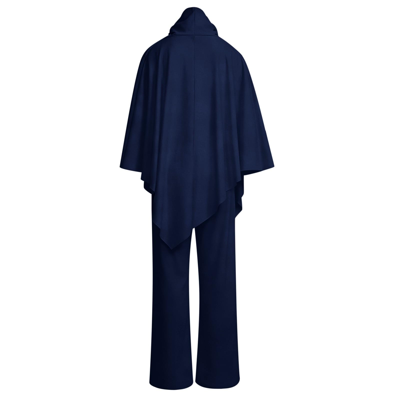 Jogginganzug Damen Winter Damen Rollkragen Cape Mantel Oberteil mit Langer Hose Elegantes Zweiteiler Set