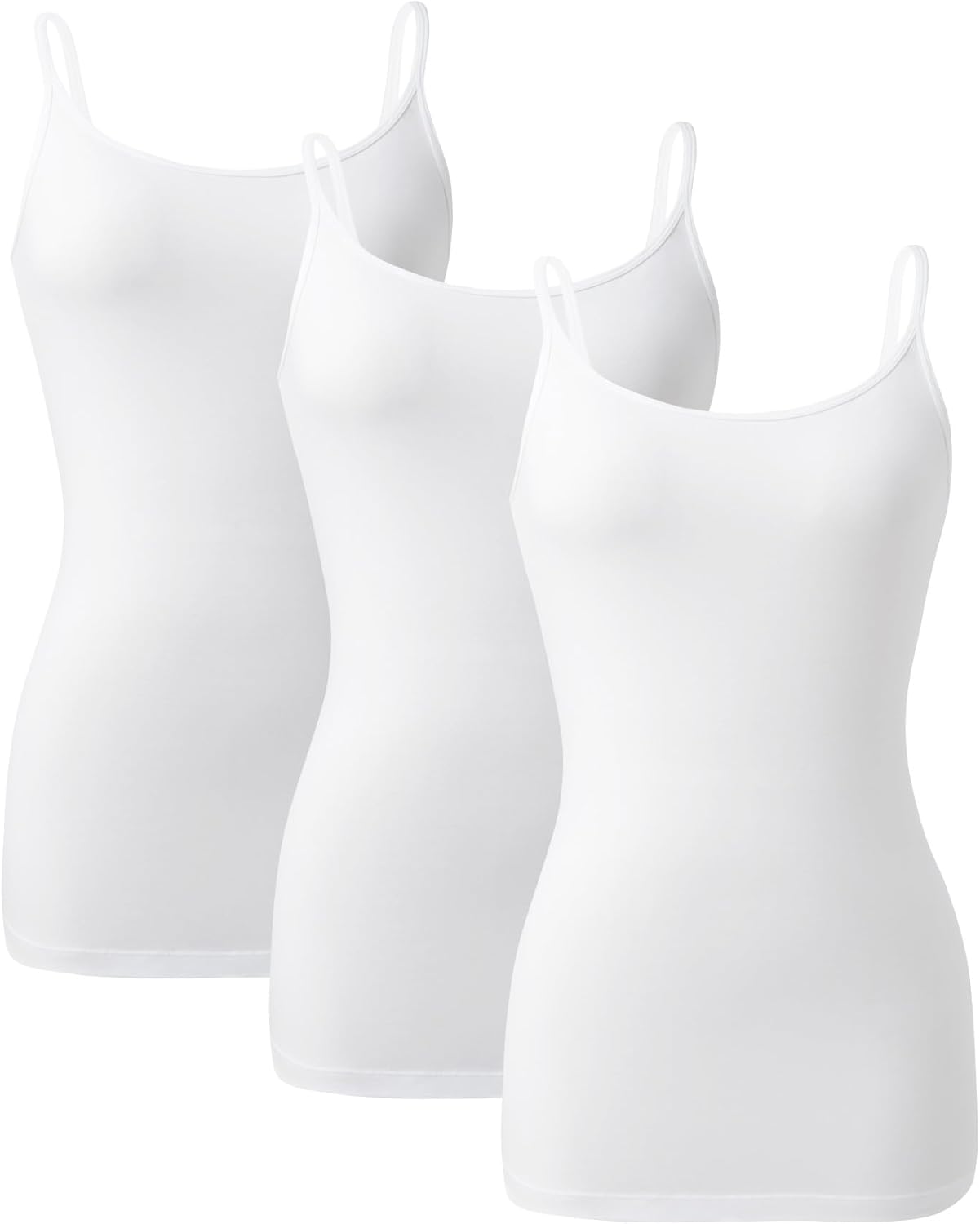 DAVID ARCHY Women's Cotton Camisole Tops Long Tank Top for Women 3 Pack