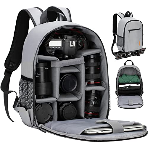 Tarion Camera Bag Professional Camera Backpack Case With Laptop Compartment Waterproof Rain Cover For Dslr Slr Mirrorless Camera Lens Tripod Photography Backpack For Women Men Photographer Grey Tb-S #TOP7