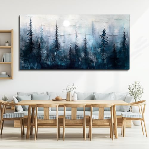 KELIYUAN Large Wall Decor Canvas Painting Wall Art For Bedroom Living Room Decor Abstract Foggy Forest Landscap Artwork Print Picture For Home Decor Room For office Room Wall Decoration 30x60 In