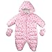 Produktbild Rock-a-Bye Baby Schneeanzug Floral Mädchen rosa | Motiv: Blumen | Winter Overall mit Kapuze und Handschuhen für Neugeborene & Kleinkinder | Größe: 62 (0-3 Monate)
