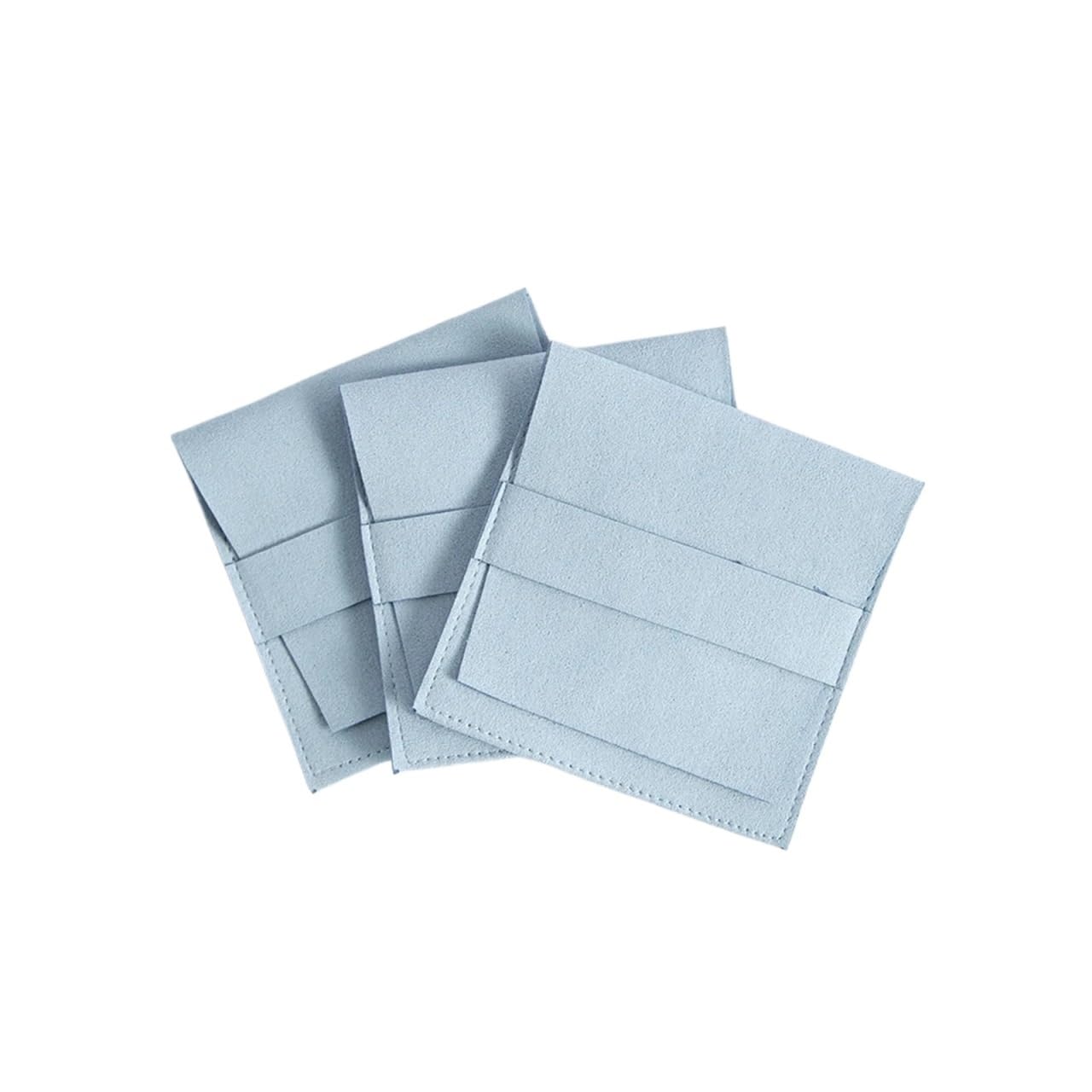 Mlyvax 15pcs Luxury Microfiber Suede Velvet Jewelry Gift Bag Envelope Flip Organizer Pouch Necklace Bracelet Bangle(Blue)