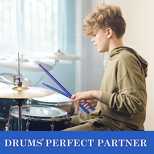 uxcell 5A Plastic Drum sticks, 1 Pair Light Practice Sticks for Drum Set | Plastic build, Blue, lightweight, durable, standard 5A size, percussion accessory, suitable for adult daily drum practice