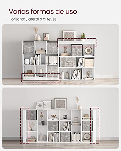 VASAGLE-Biblioteca-Libreria-con-Estantes-Estanteria-para-Libros-Estanteria-Decorativa-para-Oficina-Salon-Dormitorio-Habitacion-Infantil-y-Oficina-975-x-30-x-100-cm-Blanco-LBC52WT