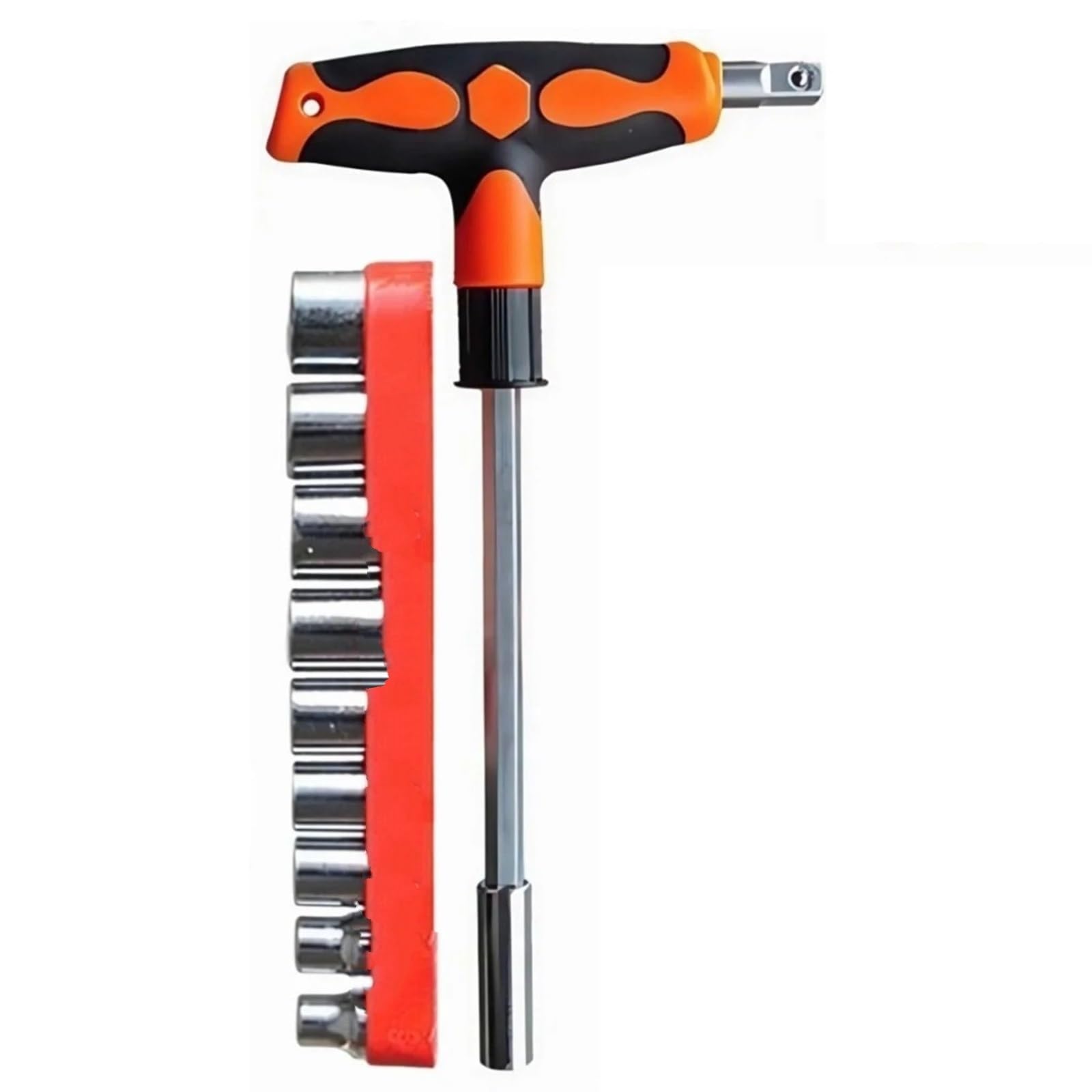 Zestaw z nacięciem krzyżowym i prostym w kształcie litery T, łbami sześciokątnymi śliwkowymi Zestaw przedłużek(Hand Tool Set 10PCS)