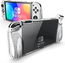 Mumba Case for Nintendo Switch OLED 2021, [Thunderbolt Series] Protective Clear Cover with TPU Grip Compatible with Nintendo New Switch OLED 7 Inch Console and Joy-Con Controller (Clear)