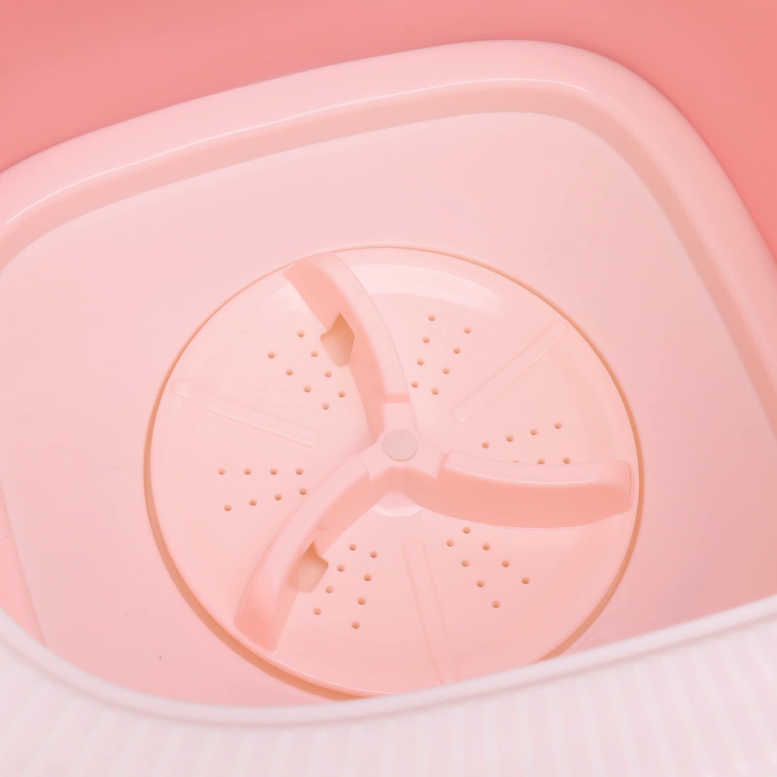 Dpofirs Mini Lavadora Plegable Diseño Plegable de 7,5 L, Mini Lavadora Portátil Funcionamiento Totalmente Automático Función de Secado Suave para Ropa Interior (Rosa)