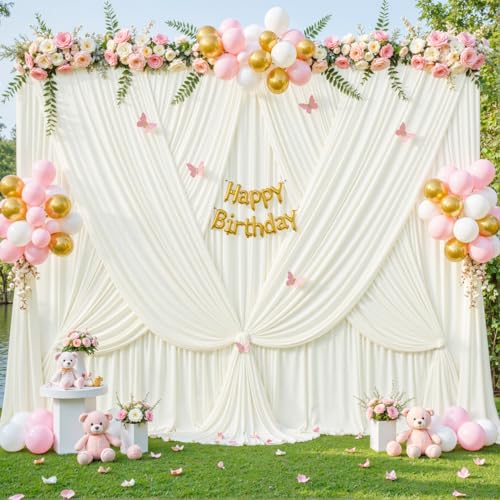 Cortinas de Tela Ivory para Fondo Fotográfico 5ft x 7ft 2 Paneles miniatura 5