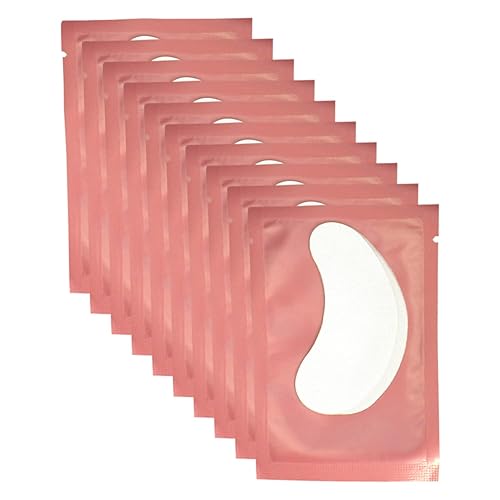 VEYES INC 50 pares de extensiones de pestañas de hidrogel rosa, sin pelusas, almohadillas de gel para debajo de los ojos, suministros de extensión