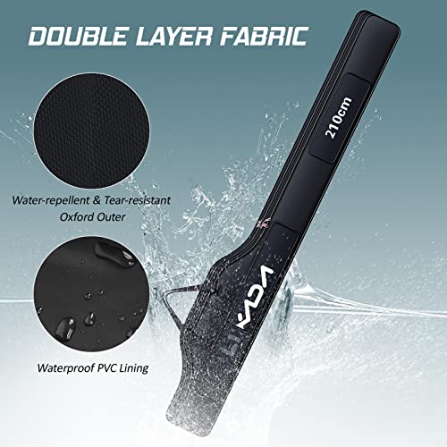 Lixada Portable Fishing Bag Folding Fishing Rod Reel Bag Outdoor Fishing Carrier Bag100cm/130cm/150cm (Black, 210cm) - Image 2