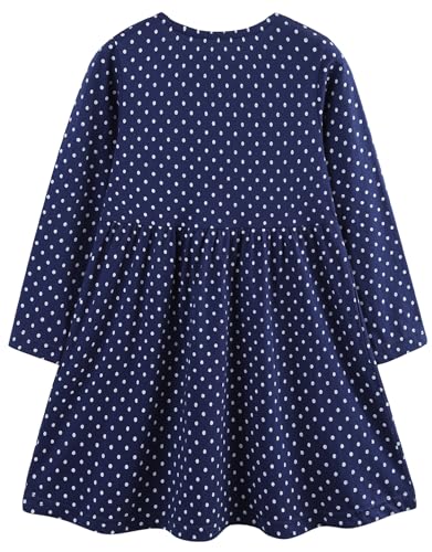 Bumeex Toddler Girls Dress Cotton Embroidery Applique Short Sleeve Dresses 2-7Y2