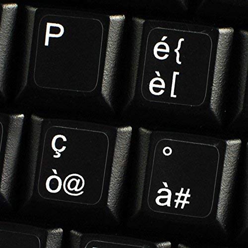 KIT ADESIVO TASTIERA ITALIANA STICKERS ADESIVI PER PC COLORE NERO PVC - Foto 3