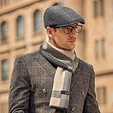 besbomig Mens Tweed Flat Cap Driving Hat Flat Newsboy Cap - Adjustable Fashion Flat Cap Newsboy Irish Beret Hat, Spring Autumn Winter, 55-59CM, Grey - Image 7