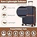 Kono Suitcase Sets of 3 Piece Lightweight ABS + PC Hard Shell Trolley Case 20" 24" 28" Travel Luggage with 3 Digit Combination Lock Spinner Wheels (Navy/Brown)