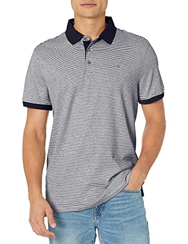 Image of Calvin Klein Men's Liquid Touch Polo Stripe with UV Protection