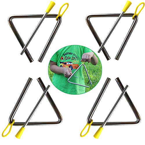 Triangulo Musical Instrumento para Niños,JEANGO 4 Piezas Percusión de Triangulo con Batidor...