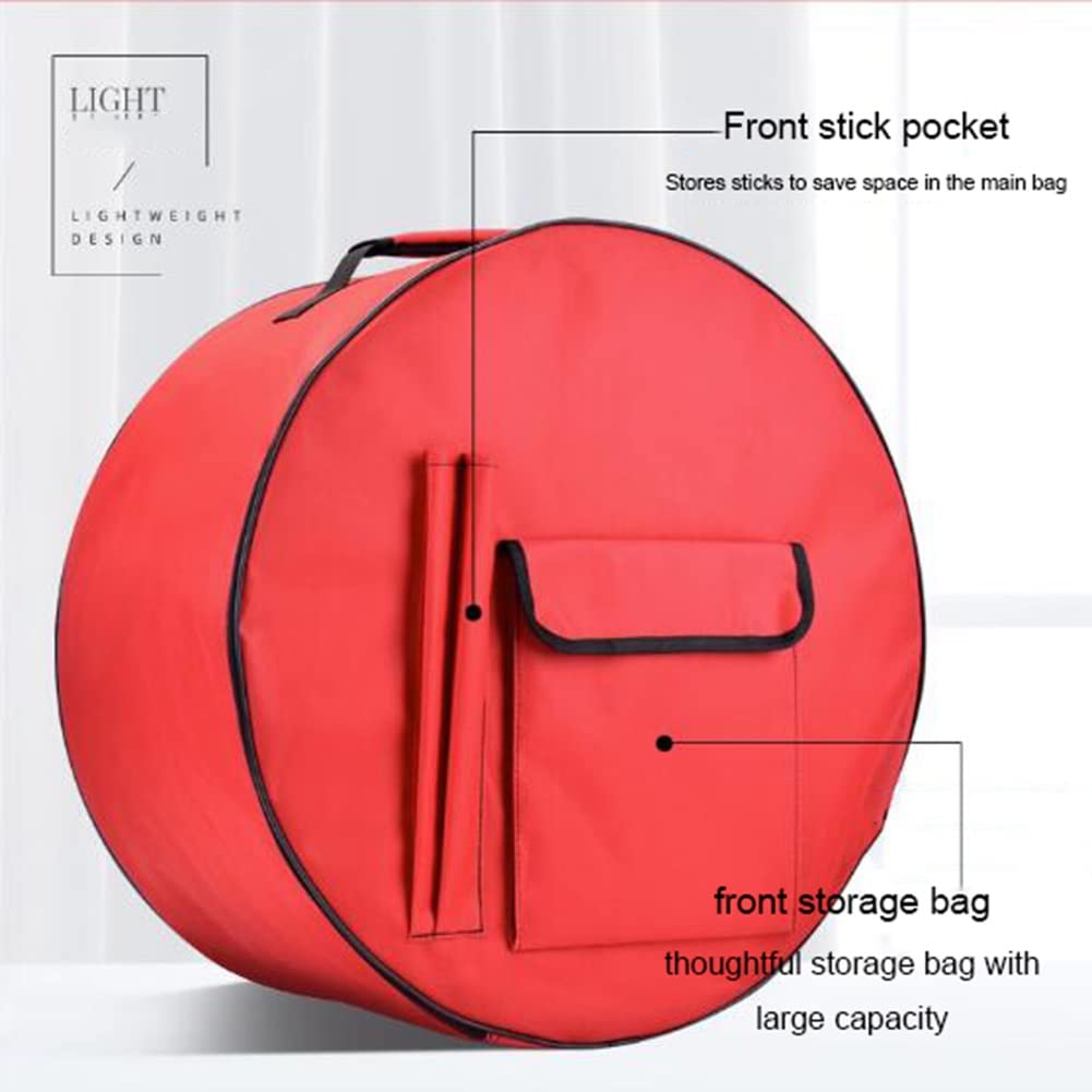 Borsa Portatile Per Rullante 12-18 Pollici – Zaino In Tessuto Oxford Impermeabile Con Tasca Esterna E Manicotto, Rosso