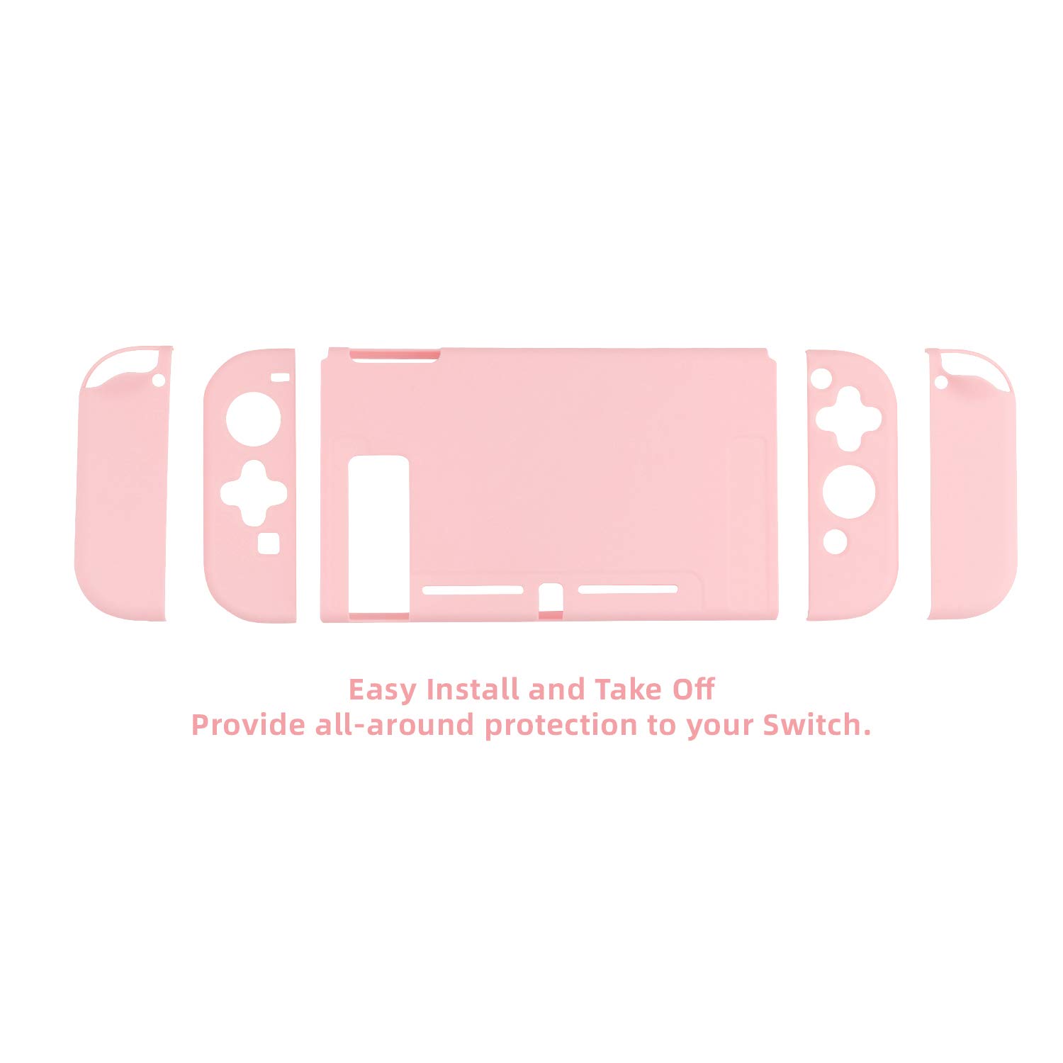 GeekShare Protective Case Slim Cover Case for Switch and Joy Con - Shock-Absorption and Anti-Scratch (Sakura Pink)