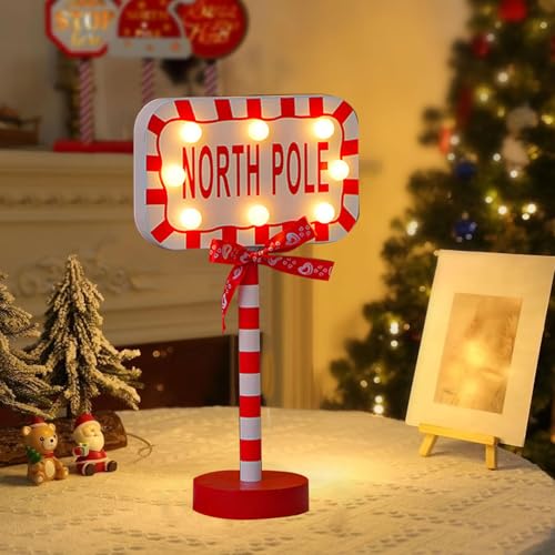 Décorations de Noël du pôle Nord LED de table pour fêtes - 4