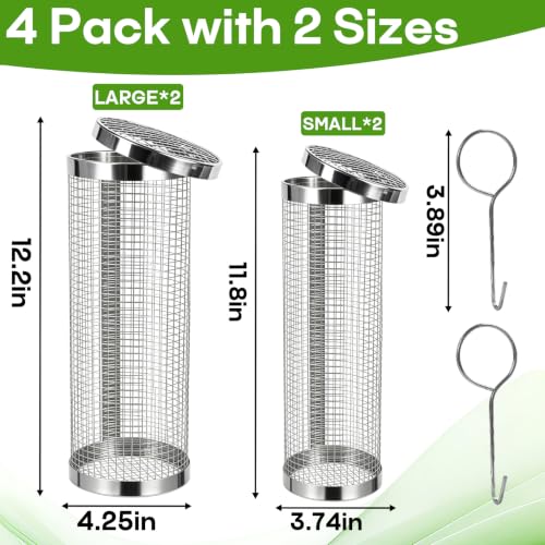 4 Pcs Inground Worm Composting Bin,Stainless Steel Composter with Lid - Image 2