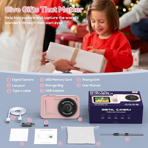Image of Digital Camera for Kids, 48MP FHD 1080P Point and Shoot Digital Cameras with 16X Zoom Anti-Shake