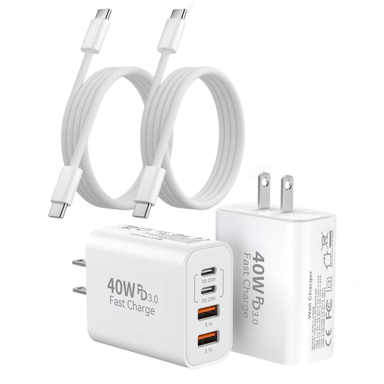 Amazon.com: 2Pack iPhone 17/16/15 Pro Max USB C to C Woven Cable