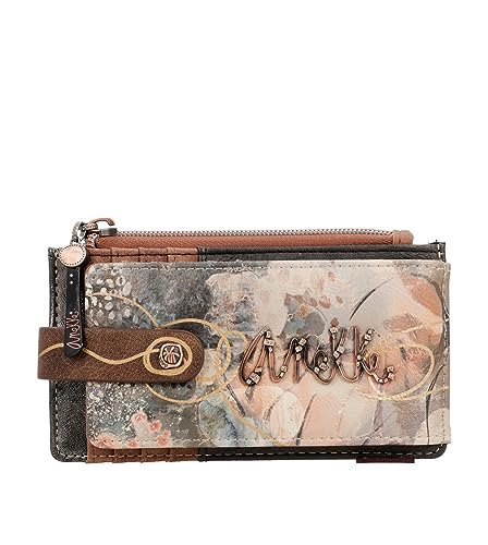 Anekke - Tarjetero de Mujer - Protección RFID - Tarjetero de Polipiel con Cierre de Cremallera y Solapa Shoen - Accesorios y Complementos Mujer - Medidas 15x8x1 cm