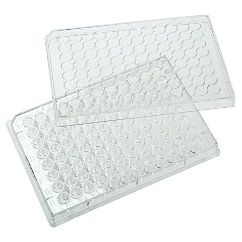 Celltreat 229196 96 Well Tissue Culture Plate with Lid, Sterile, 0.33cm2 Cell Growth Area, Individual Pack (Case of 100) Cover