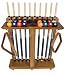 Iszy Billiards 10 Pool Cue Billiard Stick Floor Rack and Holder, Oak