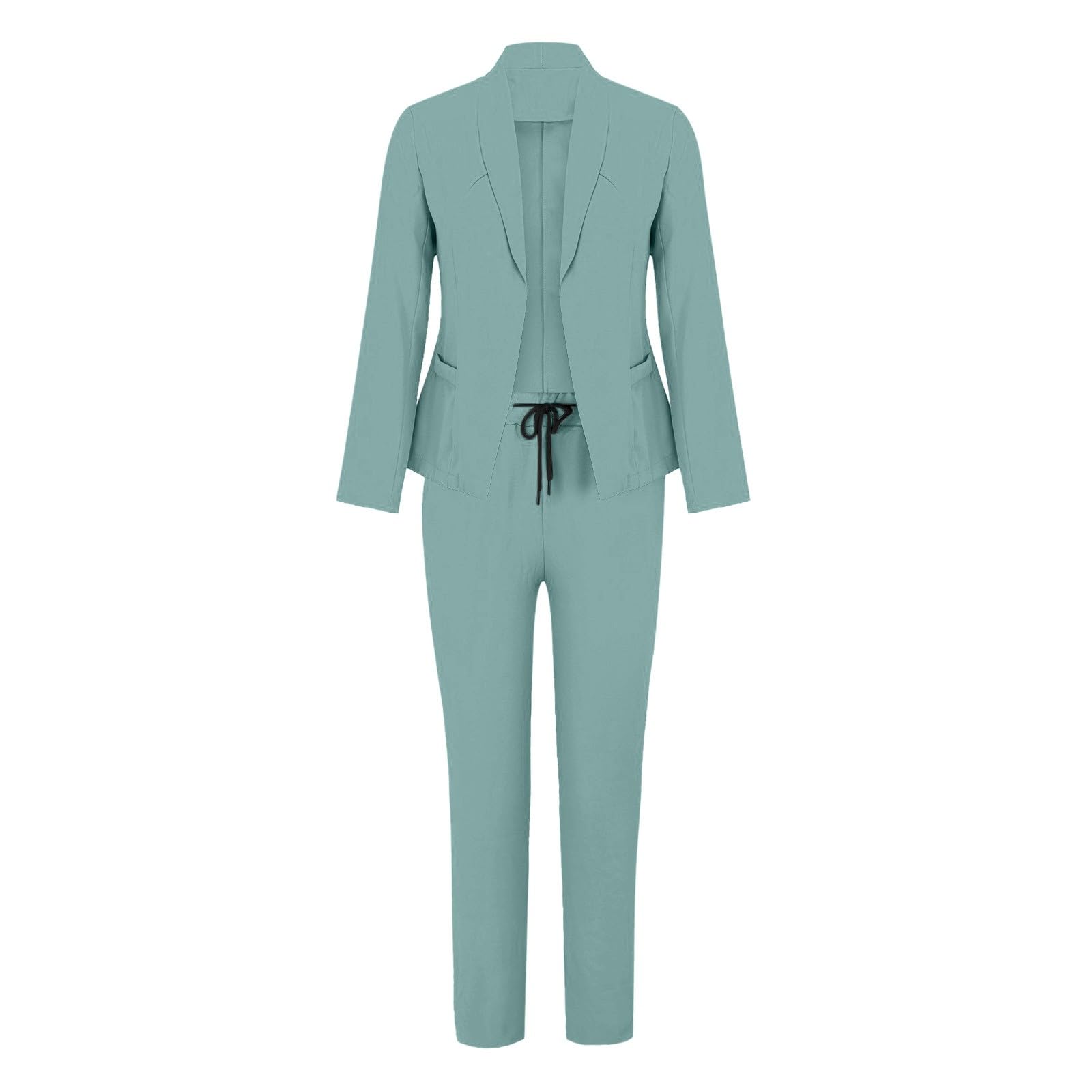 Hosenanzug Damen Elegant Festlich Business Zweiteiler Blazer Anzughose Einfarbig Anzug Set Revers Slimfit Damenanzug Büroanzug Freizeitanzug Sportlich Mode