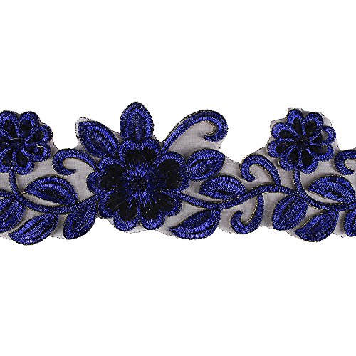 2yards 3D Navy Gold Metallic Trim Lace Ribbon Trimming Applique Tape Motif Craft Clothes Decorated Sewing T2462