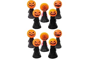 10Pcs Funny Halloween Pumpkin Jumping Fingers Toys Bouncing Pumpkin Head Spring Toys...