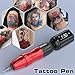 Tattoo Kit Wormhole Wireless Tattoo Pen Tattoo Machine Kit for Beginners - Jump-Start Mode, Tattoo Machine Kit Durable Rotary Gun with Adjustable Control, Ergonomic Design, Portable Equipment - Red