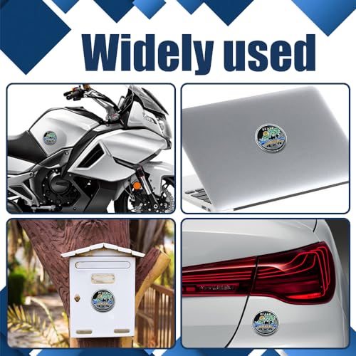 Image of Beach Rated Car Emblem, 4 x 4 3D Metal Car Badge Decals Stickers Round Emblem Decals, Universal Exterior Decorations Accessories Emblems Badge for Jeep Wrangler Vehicles Truck SUV RV