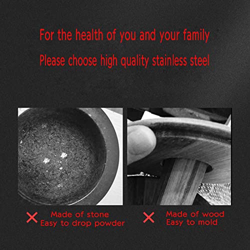 Locci Mortar And Pestle Set Large, Molcajete, Pill Grinder Guacamole Muddler And Bowls Herb Pesto Spice Crusher, 18/8 Stainless Steel (Large-5Inches) #TOP3