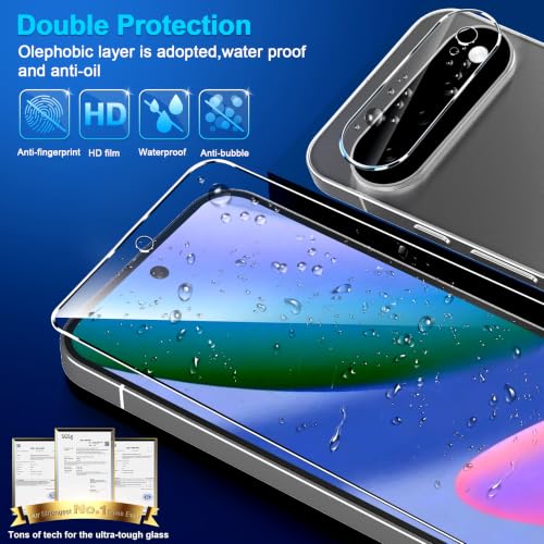 Image of 3 Pack for Google Pixel 11 XL Screen Protector Tempered Glass + 3 Pack Camera Lens Protector, Military Grade Shatterproof, 9H Hardness, Fingerprint Unlock,Case Friendly 6.8 Inch
