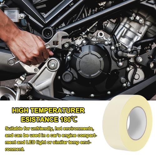 Image of MECCANIXITY Insulating Acetate Cloth Adhesive Tape, 2in x 98ft White Electrical Heat Resistant Fabric Tape with Paper for Laptop Electric Automotive Guitar Repair Wire Harness