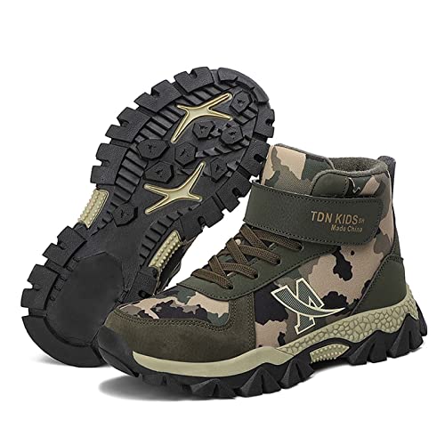 CERYTHRINA Kids Hiking Boots Boys Camouflage Hiking Shoes Warm Winter Snow Boots Anti-skid Adventure Trekking Shoes3