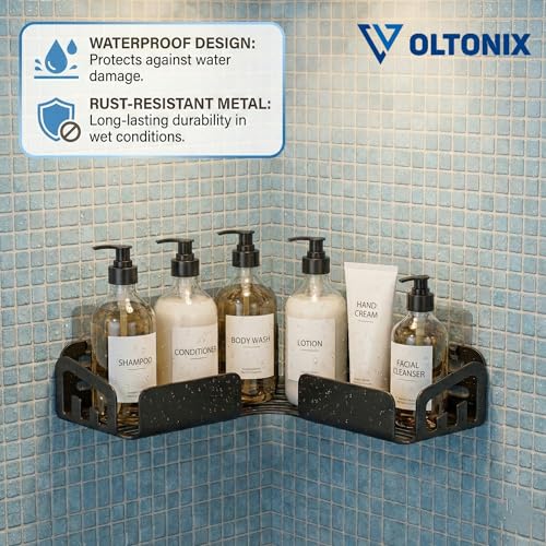 Image of Corner Shelf /Rack for BathroomWithout Drill Wall Metal Self Adhesive Bathroom Shelf /Shelf for Kitchen Corner Rack Wall Mounted Bathroom Fittings /Storage (New disign-3)