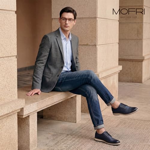 Mofri Men's Dress Shoes Blue Casual Shoe for Men Comfort Sneaker Oxfords by Mofri - Used condition - Image 2