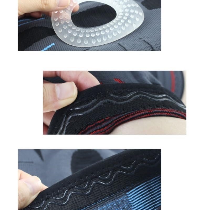 Exercise, protection Sports Outdoor Knee Pads Cycling Silicone Men and Women Running Fitness Knee Pads for Fitness, cycling, running, playing football(white-Dinosaur Doodle4,Small)