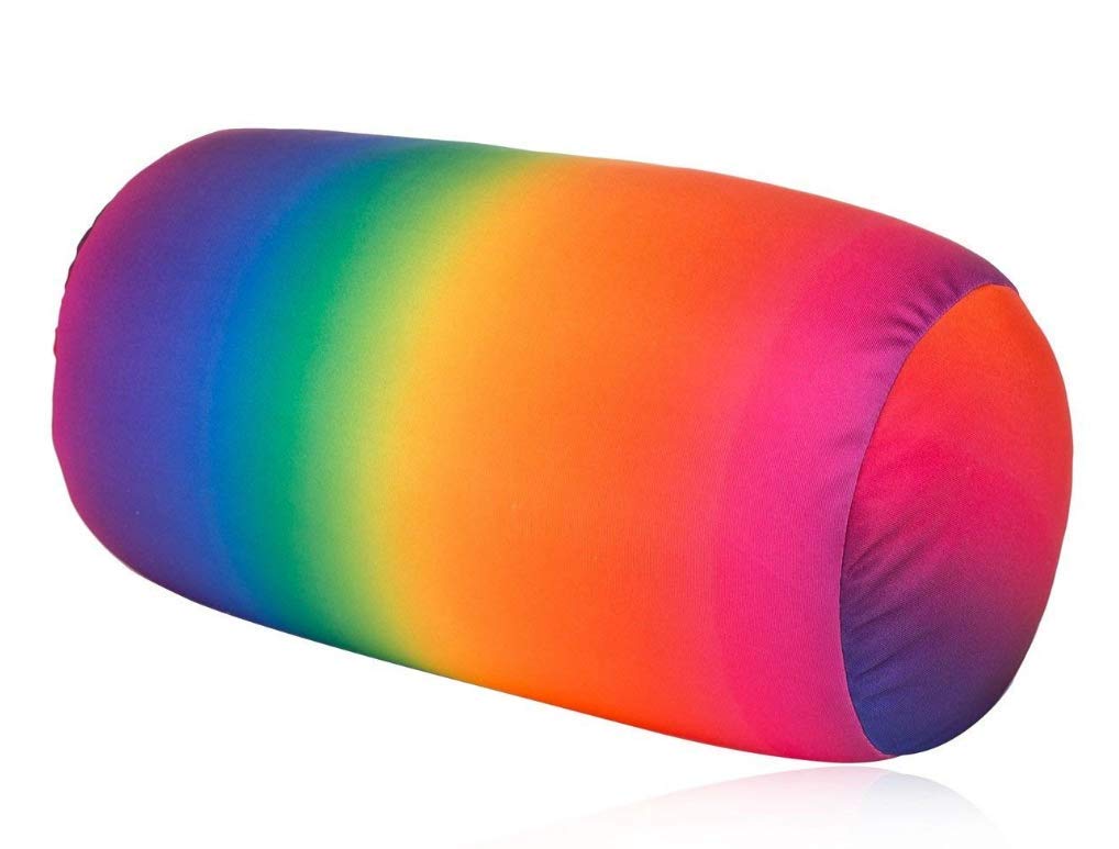 Squish Microbead Pillow Neck Lumbar Body Support Bolster 7 * 12 Inches (Rainbow)