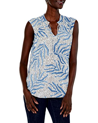 Nic+Zoe Women's Palm Dot Tank, Blue Multi, M #TOP19