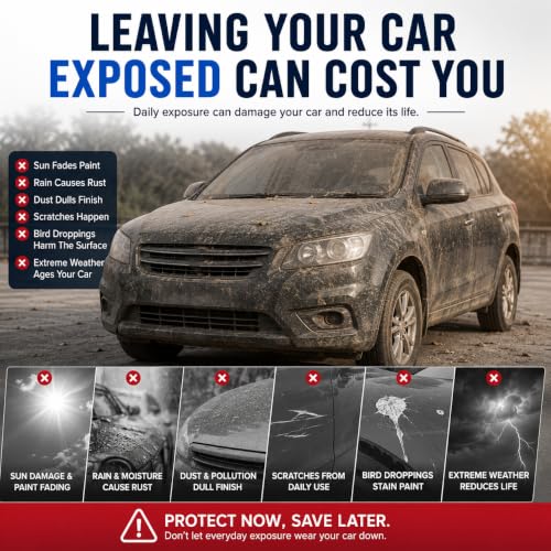 Image of AutoStory Baleno Car Cover | Dustproof Lightweight Car Body Cover | Custom Fit for Maruti Baleno 2015-2021 | Mirror Pocket | Lightweight | Indoor & Outdoor | Mirror Pockets, Elastic Bottom